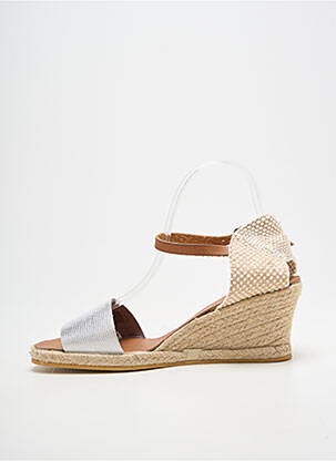 Espadrile închidere cu bride toc de 4 la 6 cm argintiu BELLA STORIA femeie