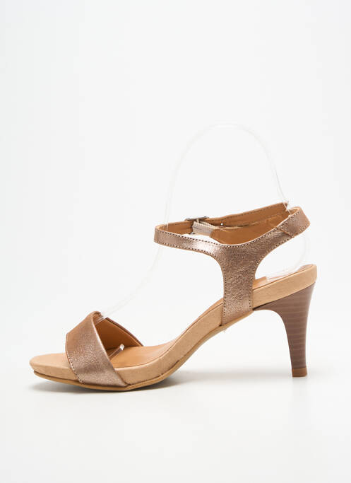 Sandale/pantofi decupați toc cui. toc de 7 la 9 cm maro BELLA STORIA femme