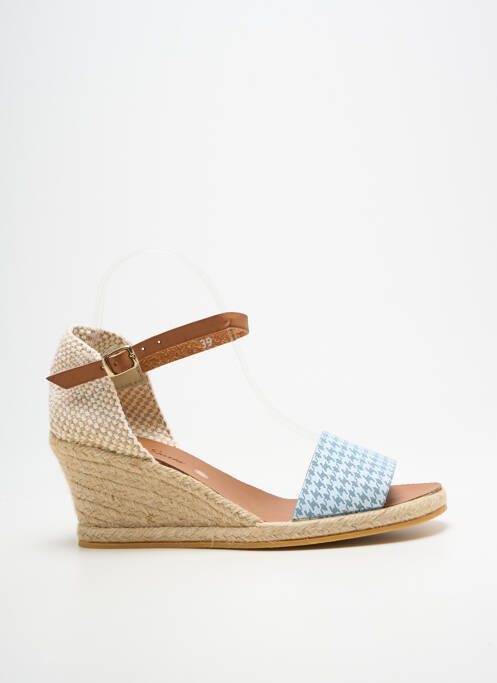 Espadrile închidere cu bride toc de 4 la 6 cm albastru BELLA STORIA femme