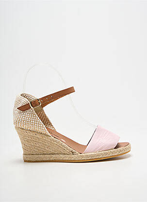 Espadrile închidere cu bride toc de 4 la 6 cm roz BELLA STORIA femeie