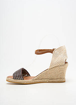 Espadrile închidere cu bride toc de 4 la 6 cm argintiu BELLA STORIA femeie