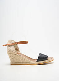 Espadrile țesătură satinată toc de 7 la 9 cm negru BELLA STORIA femme