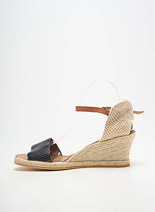Espadrile țesătură satinată toc de 7 la 9 cm negru BELLA STORIA femeie