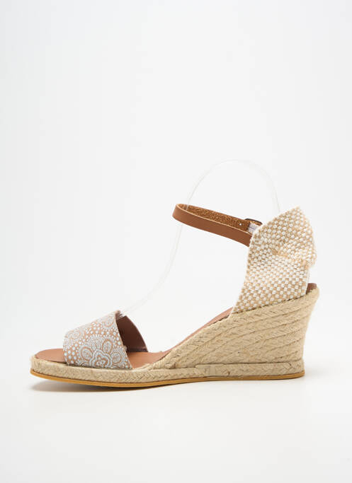 Espadrile țesătură satinată toc de 7 la 9 cm bej BELLA STORIA femme