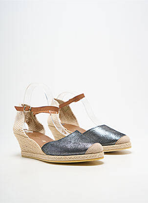 Espadrile vârf rotund toc de 4 la 6 cm argintiu BELLA STORIA femeie
