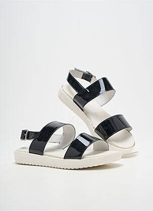 Sandale/pantofi decupați material neted toc plat până la 3 cm negru BELLA STORIA femeie