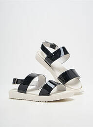 Sandale/pantofi decupați material neted toc plat până la 3 cm negru BELLA STORIA femme