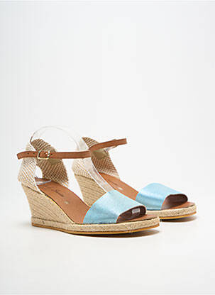 Espadrile țesătură satinată toc de 4 la 6 cm albastru BELLA STORIA femeie