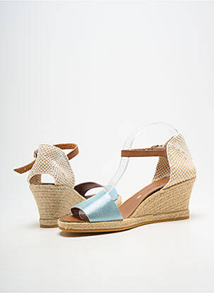 Espadrile țesătură satinată toc de 4 la 6 cm albastru BELLA STORIA femeie