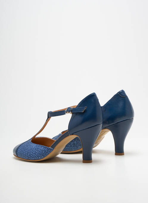 Pantofi cu toc țesătură satinată toc de 7 la 9 cm albastru BELLA STORIA femme