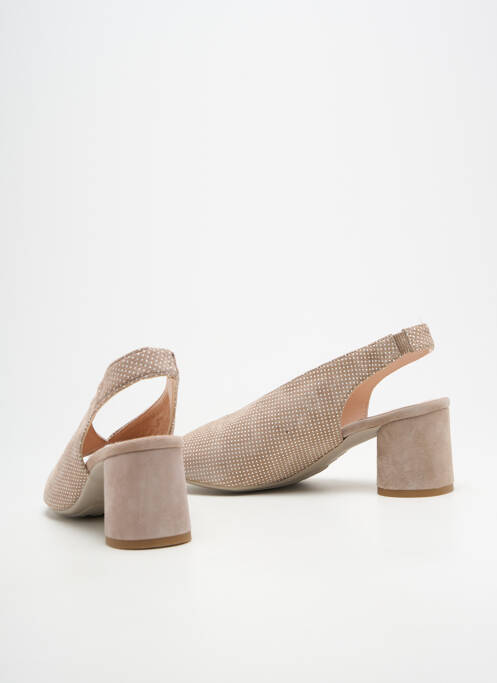 Sandale/pantofi decupați toc pătrat toc de 4 la 6 cm bej BELLA STORIA femme
