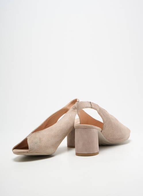 Pantofi cu toc toc pătrat toc de 4 la 6 cm bej BELLA STORIA femme