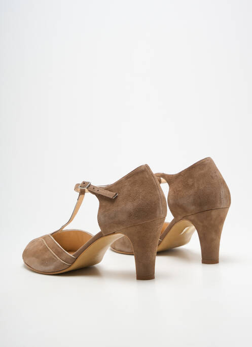 Sandale/pantofi decupați toc cui. toc de 4 la 6 cm maro BELLA STORIA femme