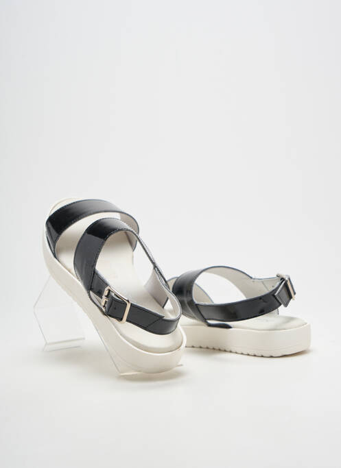 Sandale/pantofi decupați material neted toc plat până la 3 cm negru BELLA STORIA femme