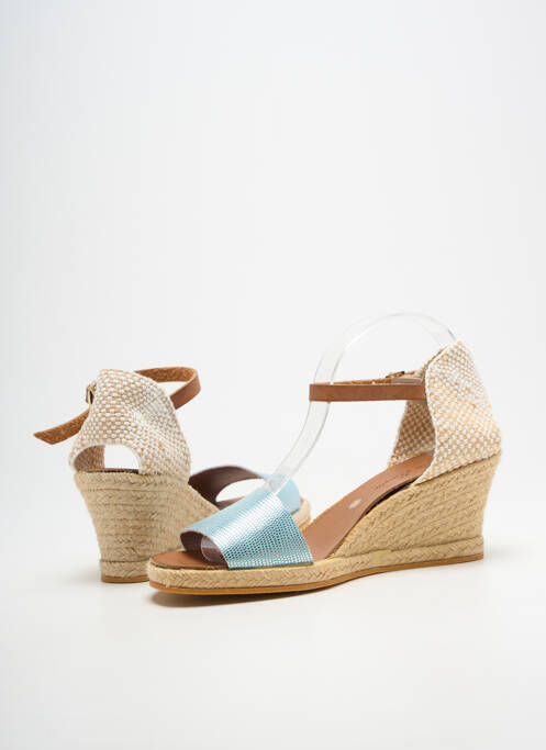Espadrile țesătură satinată toc de 4 la 6 cm albastru BELLA STORIA femme