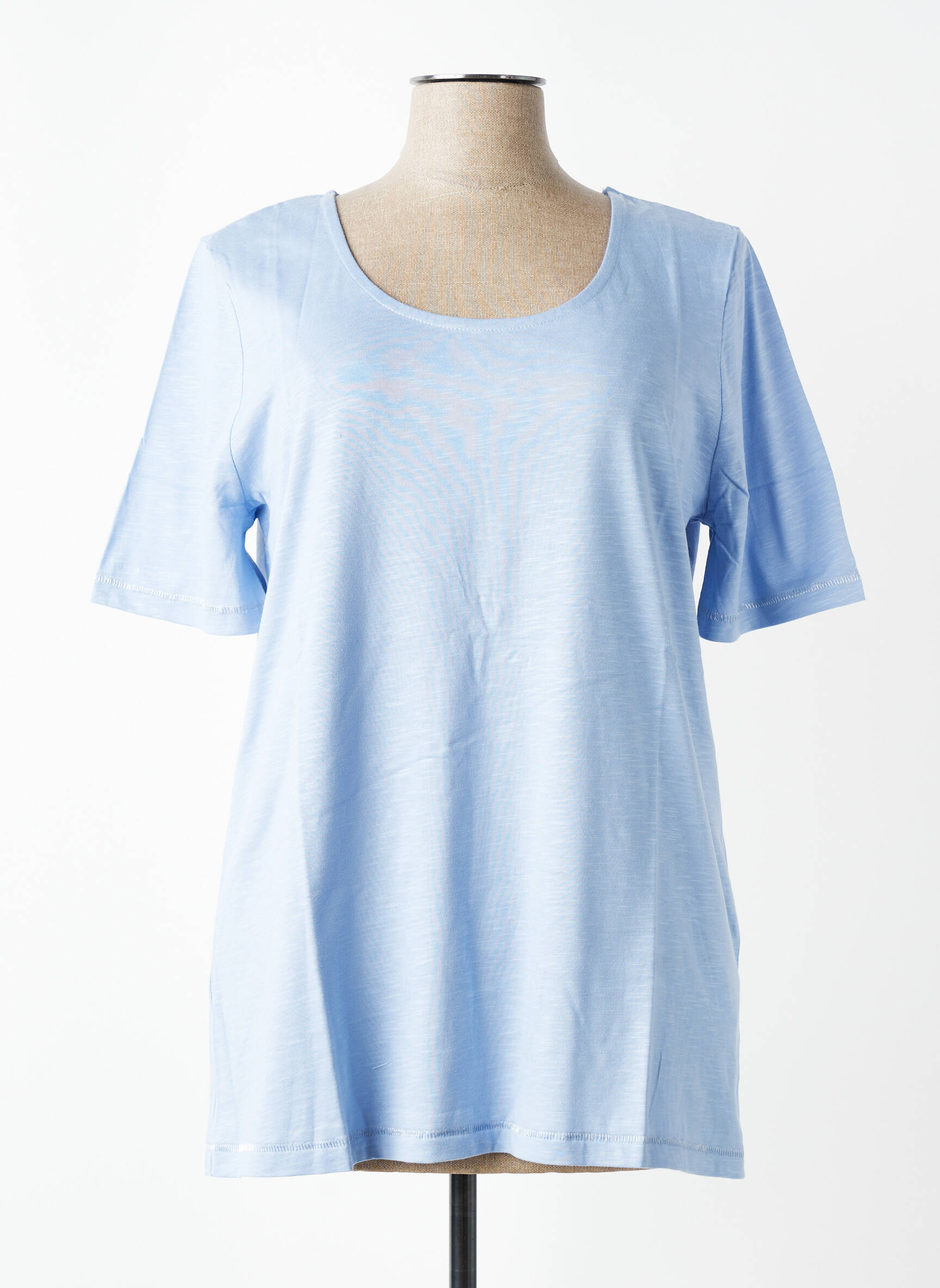 Tricou croială dreaptă mâneci scurte albastru SHEEGO femeie