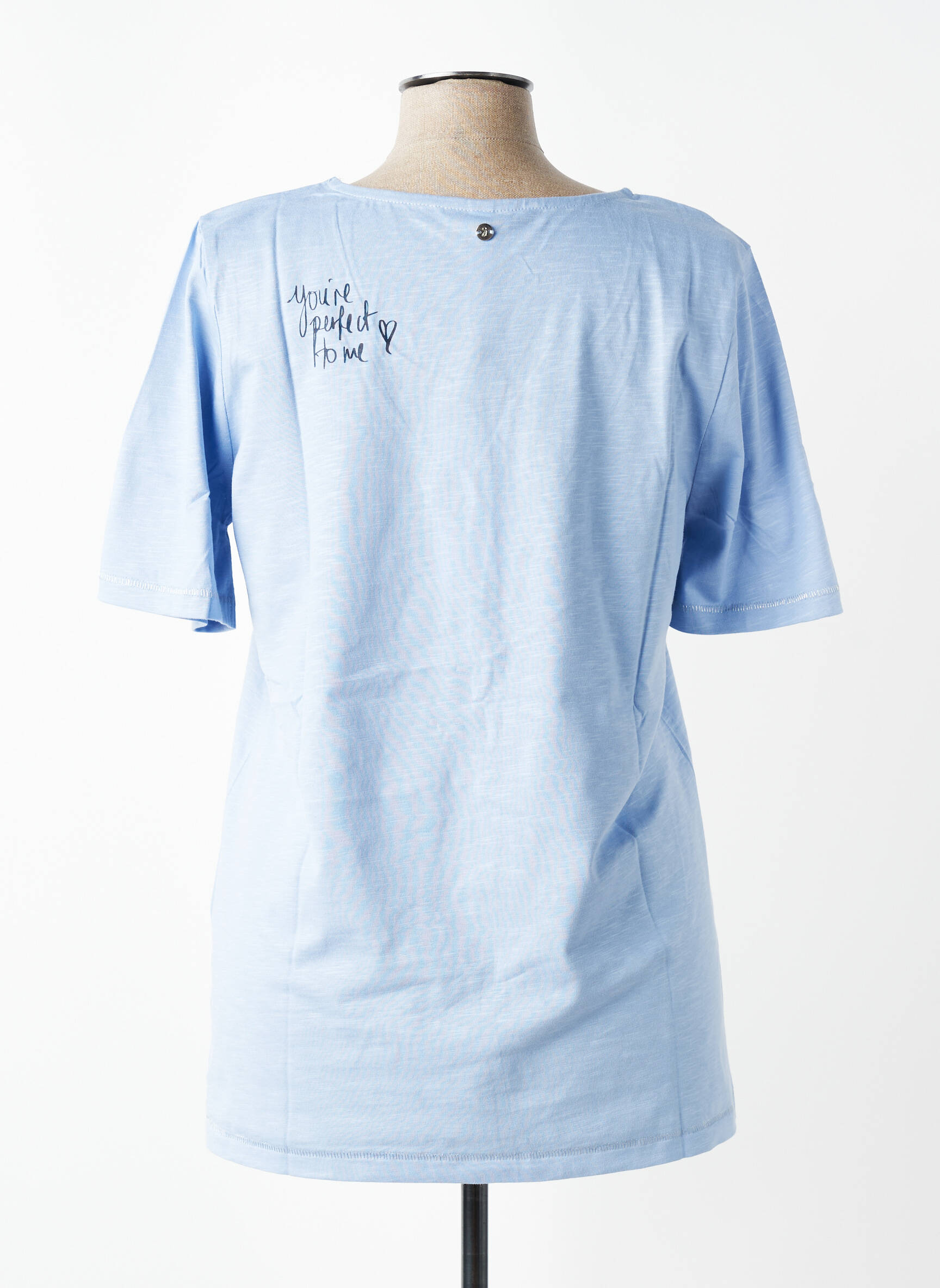 Tricou croială dreaptă mâneci scurte albastru SHEEGO femeie