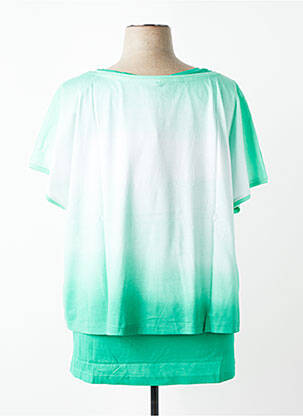 Top elasticitate mâneci scurte verde SHEEGO femeie