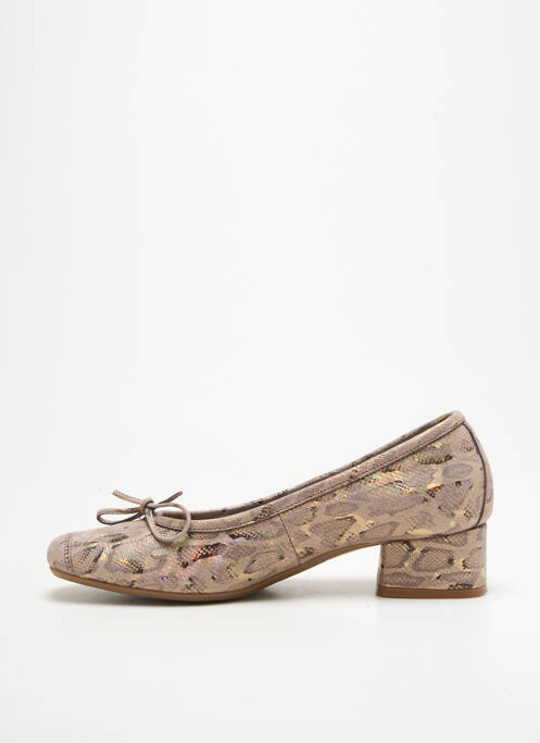 Pantofi cu toc țesătură satinată toc de 4 la 6 cm gri REQINS femme
