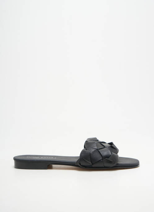 Mulete/saboți talpă exterioară din piele toc plat până la 3 cm negru DONNA LUCCA femme