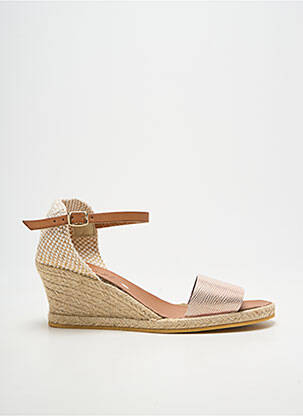 Espadrile închidere cu bride toc de 4 la 6 cm roz THIERRY 21 femeie