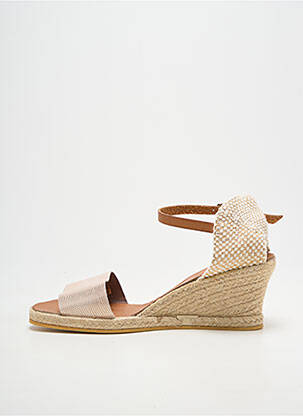 Espadrile închidere cu bride toc de 4 la 6 cm roz THIERRY 21 femeie