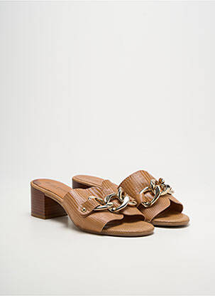 Mulete/saboți vârf deschis toc de 4 la 6 cm maro DONNA LUCCA femme
