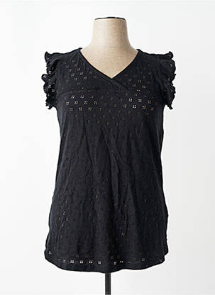 Tricou croială dreaptă mâneci scurte negru SHEEGO femeie