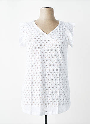 Tricou croială dreaptă mâneci scurte alb SHEEGO femeie