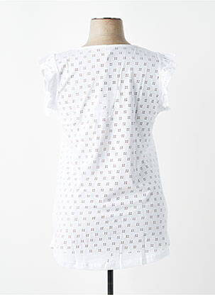 Tricou croială dreaptă mâneci scurte alb SHEEGO femeie