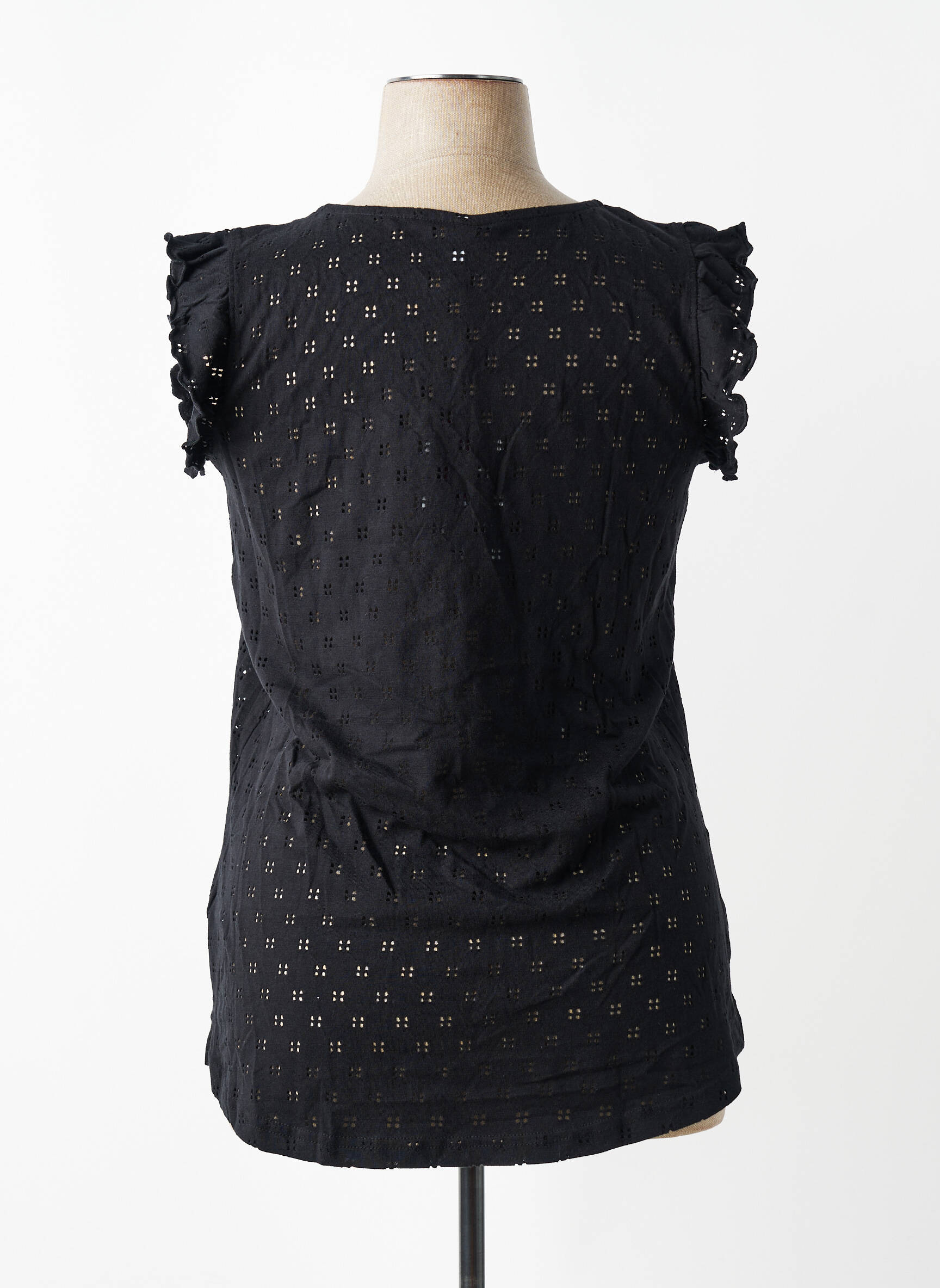 Tricou croială dreaptă mâneci scurte negru SHEEGO femeie