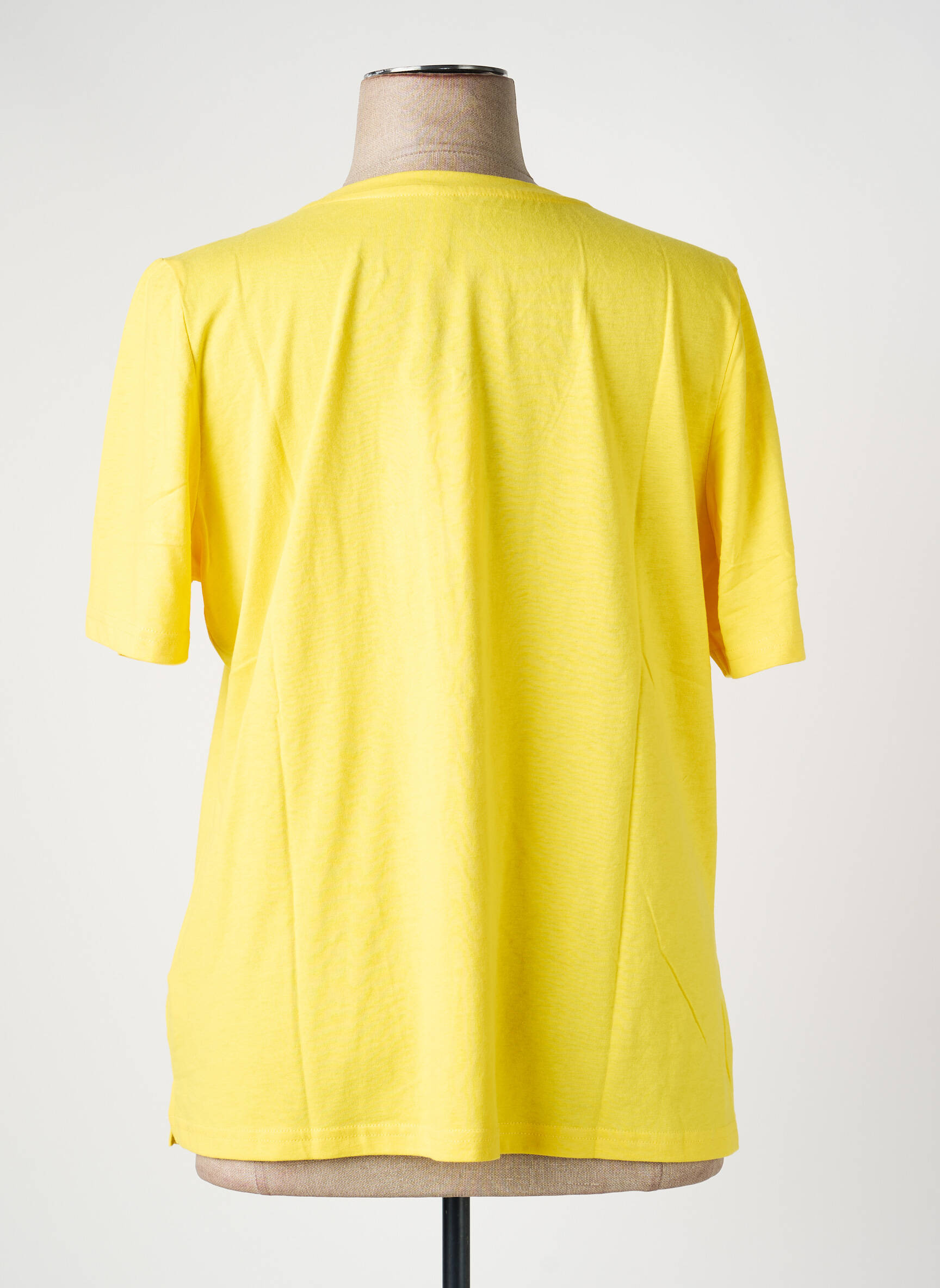 Tricou serigrafie flockată mâneci scurte galben SHEEGO femeie