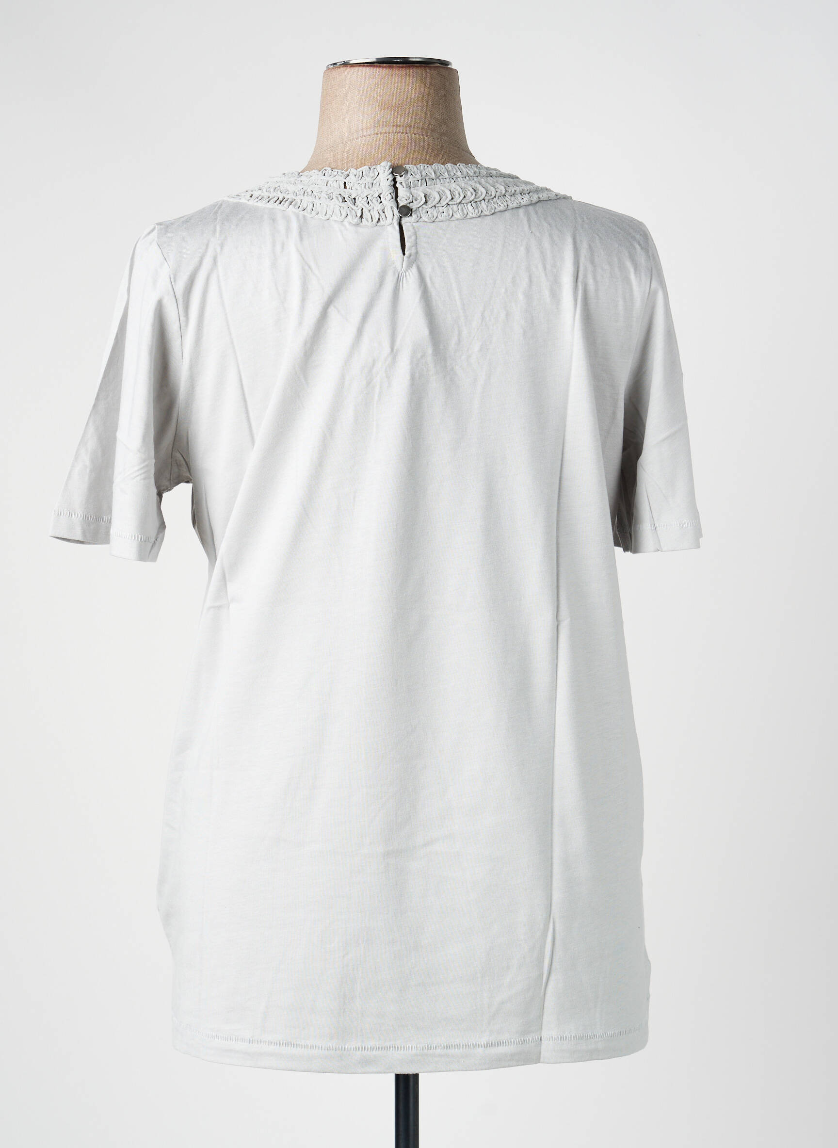 Tricou croială dreaptă mâneci scurte gri SHEEGO femeie