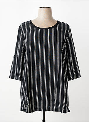 Top guler rotund mâneci 3/4 negru SHEEGO femeie
