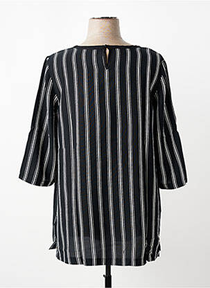 Top guler rotund mâneci 3/4 negru SHEEGO femeie