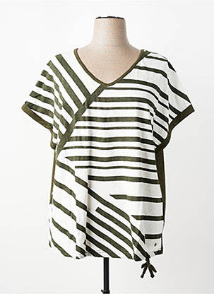 Tricou croială dreaptă mâneci scurte verde SHEEGO femeie