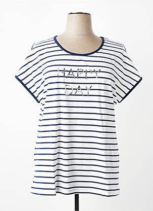 Tricou croială dreaptă mâneci scurte alb SHEEGO femeie