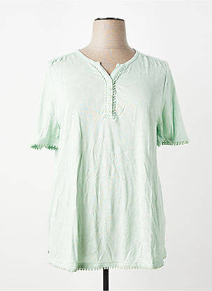 Top țesătură jersey mâneci scurte verde SHEEGO femeie