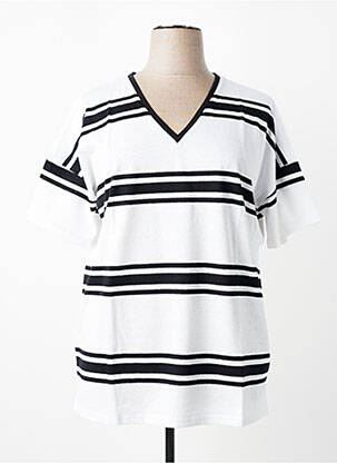 Tricou croială dreaptă mâneci scurte alb SHEEGO femeie