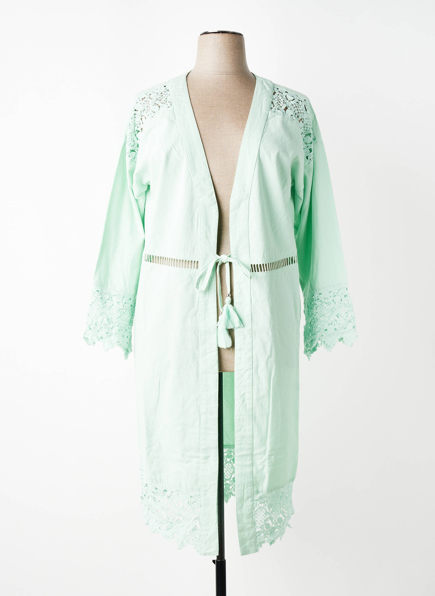 Jachete kimono guler în v verde SHEEGO femeie