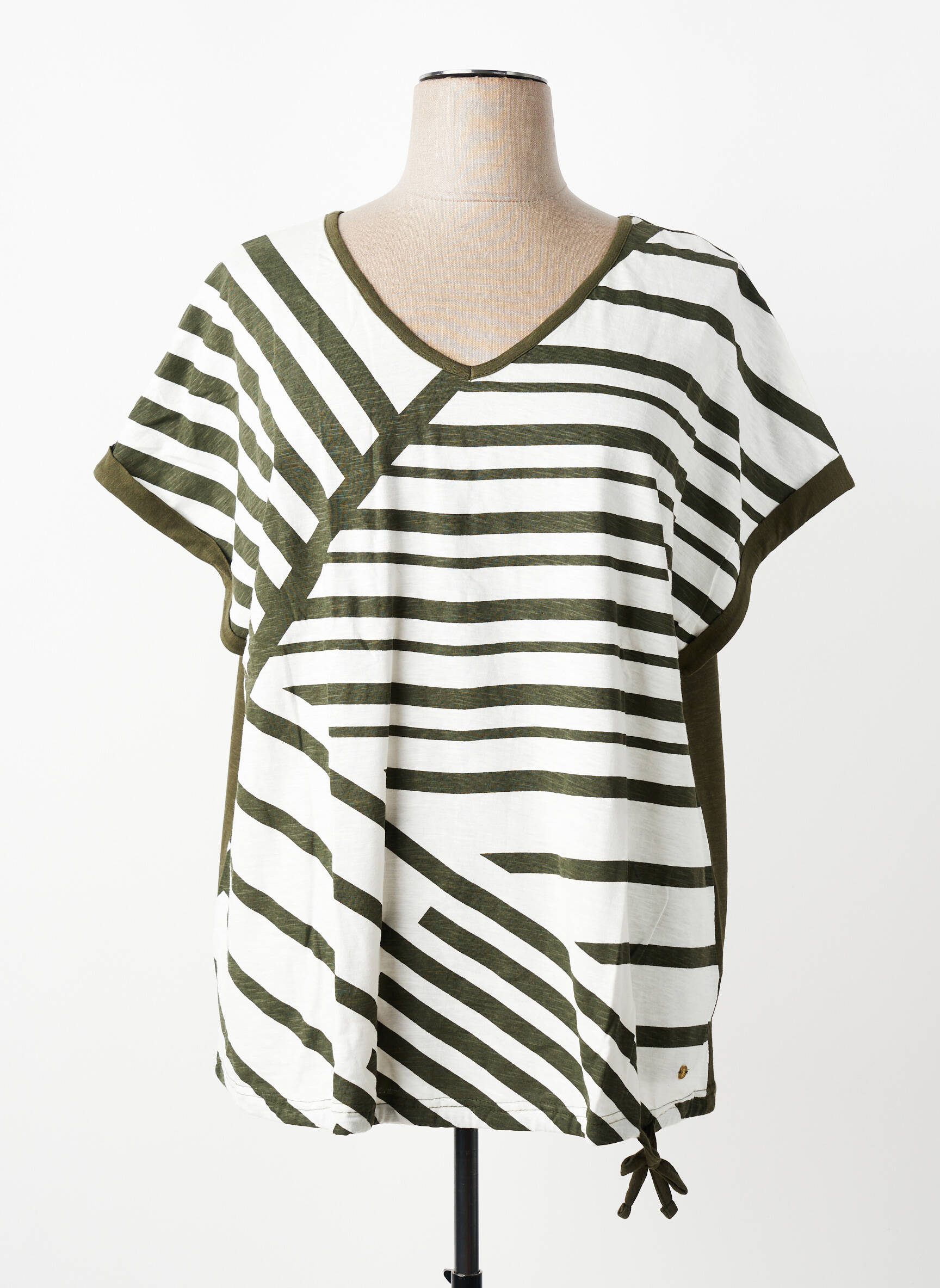 Tricou croială dreaptă mâneci scurte verde SHEEGO femeie