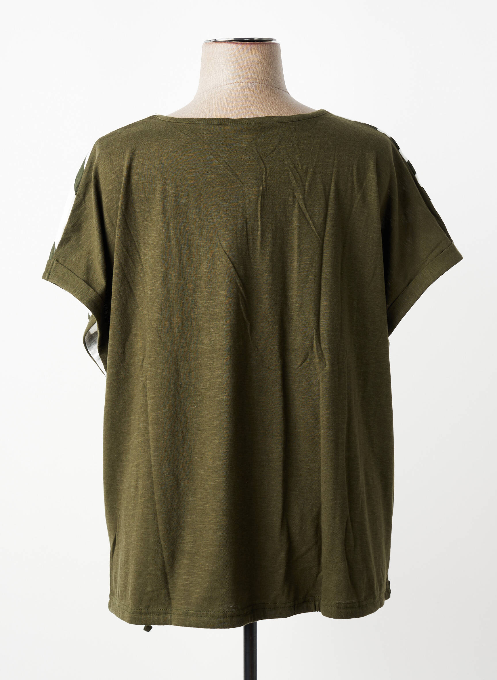 Tricou croială dreaptă mâneci scurte verde SHEEGO femeie