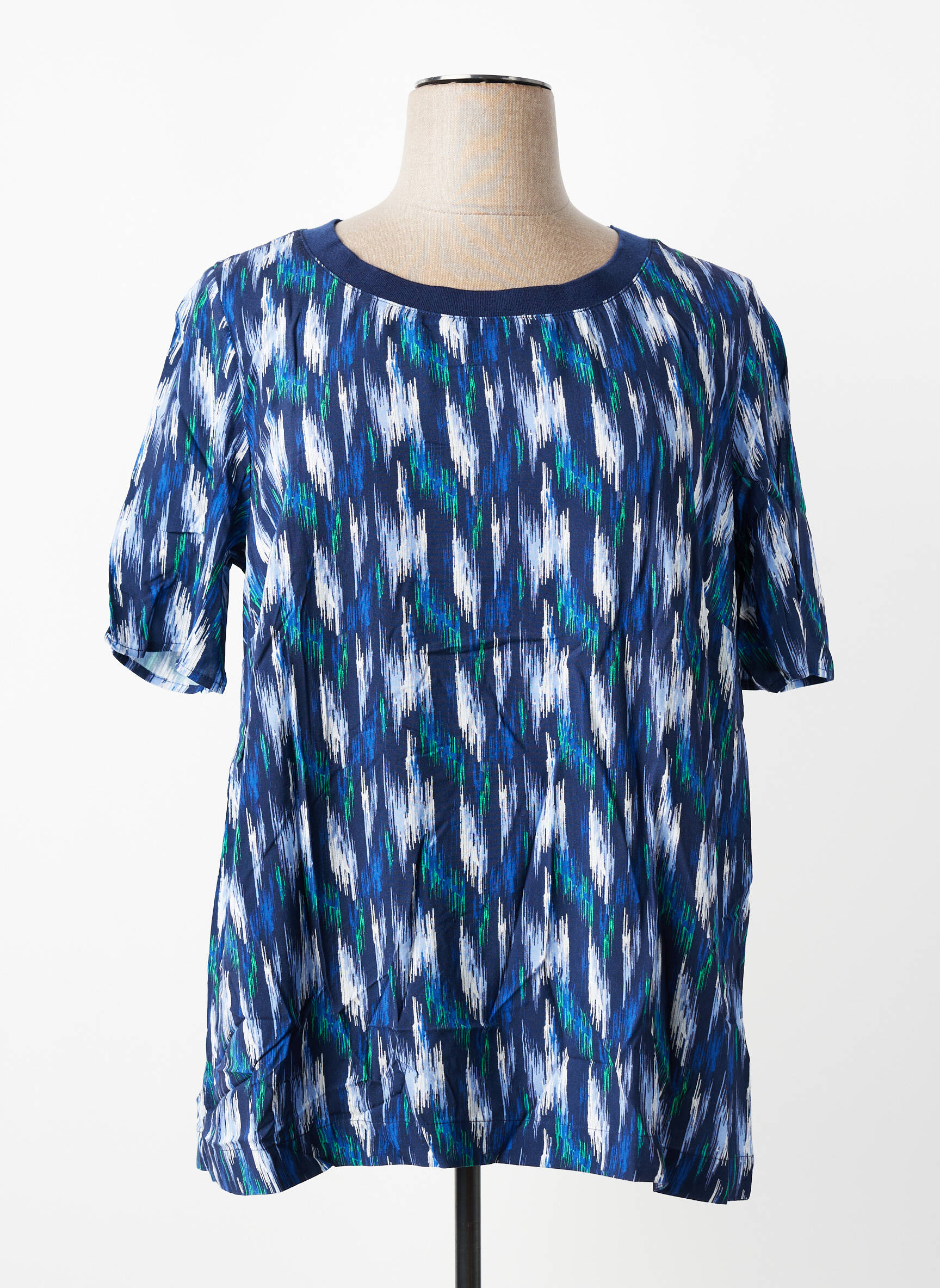 Tricou imprimeu fantezie mâneci scurte albastru SHEEGO femeie