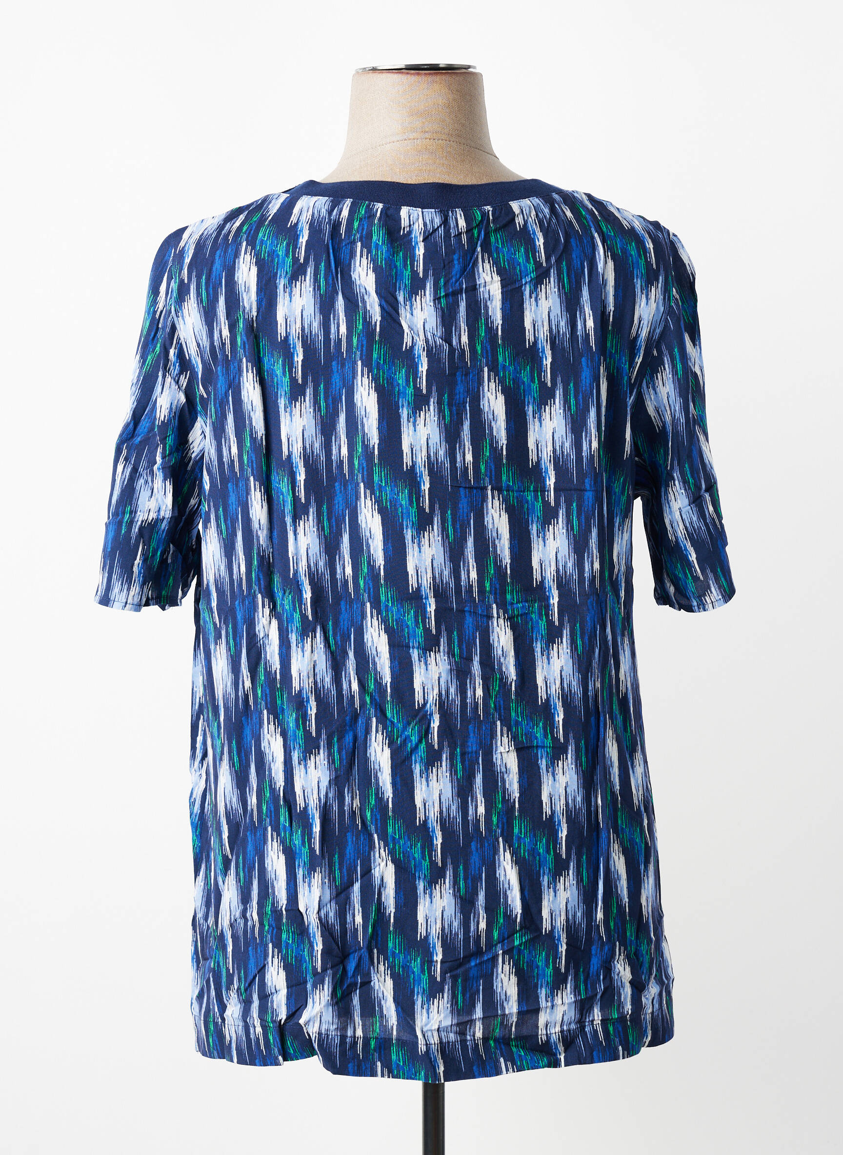Tricou imprimeu fantezie mâneci scurte albastru SHEEGO femeie