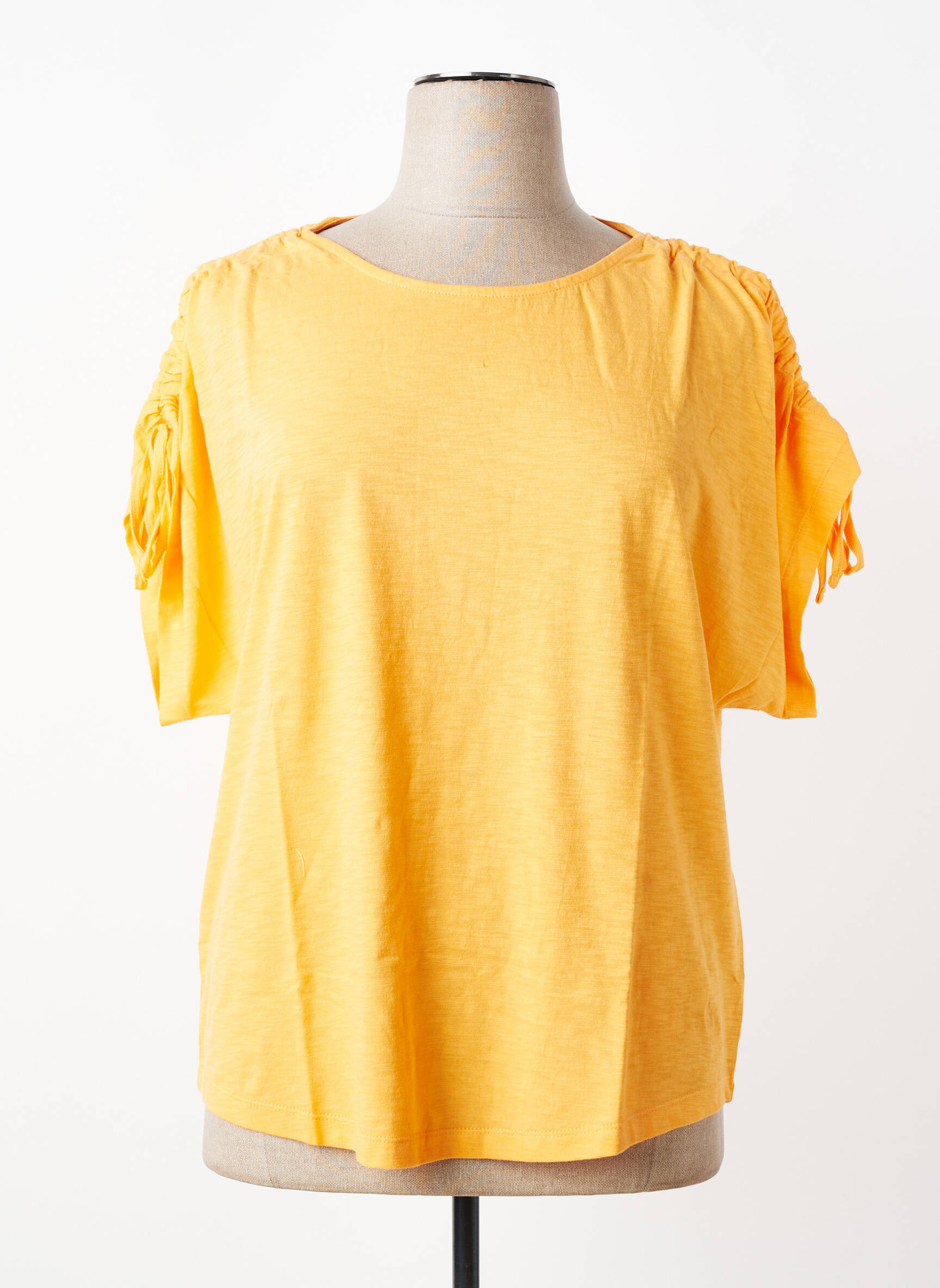 Tricou croială dreaptă mâneci scurte portocalie TRIANGLE femeie