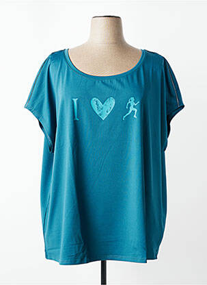 Tricou imprimeu fantezie mâneci scurte albastru SHEEGO femeie
