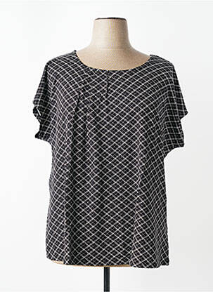 Top țesătură jersey mâneci scurte negru SHEEGO femeie