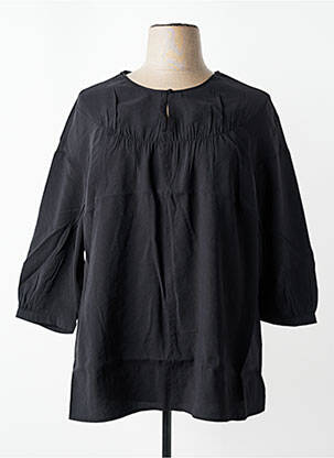 Bluză țesătură poplin mâneci lungi negru TRIANGLE femeie