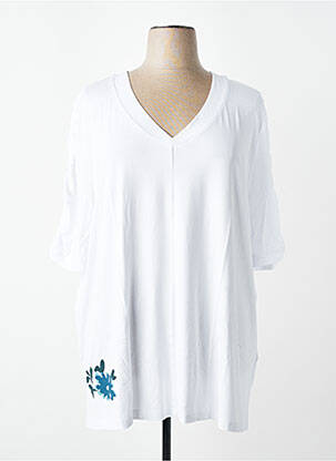 Tricou croială dreaptă mâneci scurte alb SHEEGO femeie