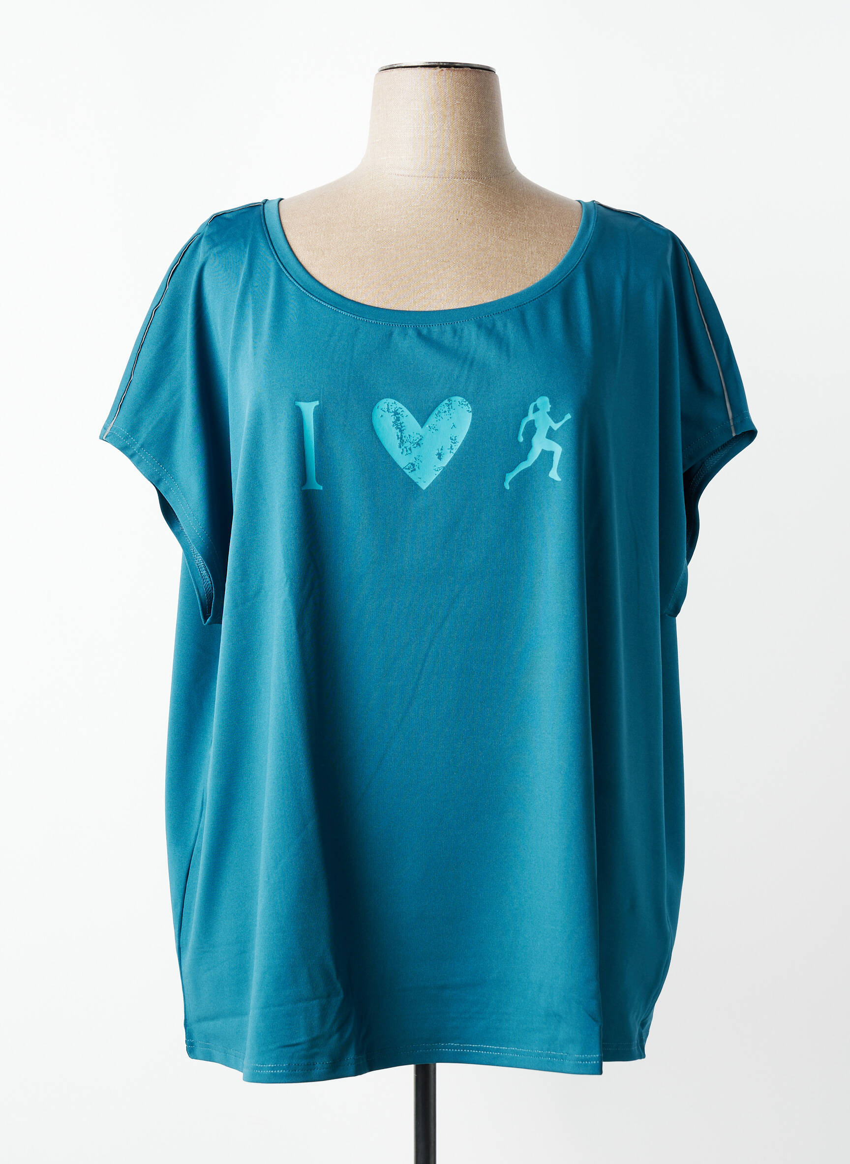 Tricou imprimeu fantezie mâneci scurte albastru SHEEGO femeie